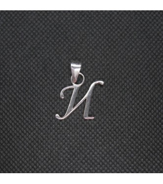 PE001432 Sterling Silver Pendant Charm Letter И Cyrillic Solid Genuine Hallmarked 925